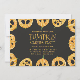 Jack-O-Latern Pumpkin Carving Invitation