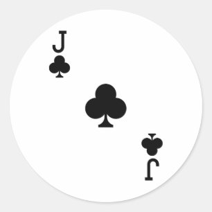 Jack Of Clubs Costume Halloween Deck Of Cards Classic Round Sticker