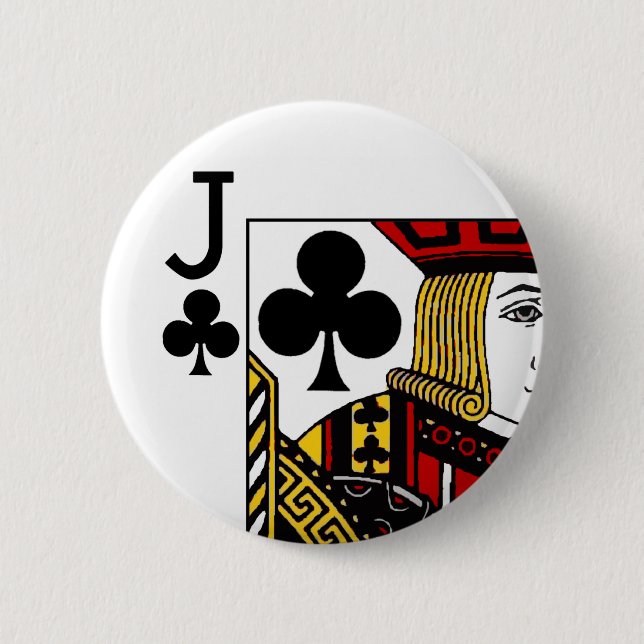 Jack Of Clubs Playing Card 2 Inch Round Button (Front)