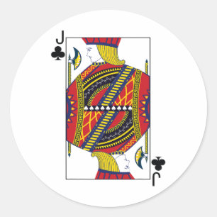 Jack Of Clubs Poker Card Playing Card Blackjack Ca Classic Round Sticker