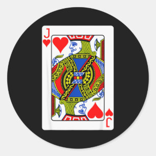 Jack Of Hearts Playing Card Valentine Costume  Classic Round Sticker