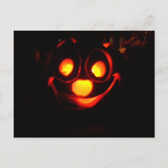 Jack O'Lantern All A'Glow Postcard (Front)