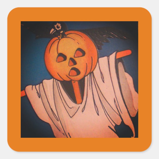 JACK O'LANTERN CARRÉ STICKER HALLOWEEN (Devant)