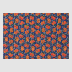 Jack o'lantern & Cobweb Pattern Pumpkin Halloween Tissue Paper