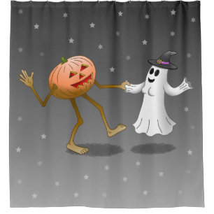 Jack O'lantern dancing with the ghost