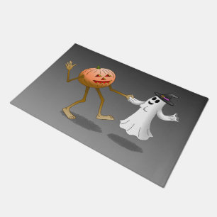 Jack O'lantern dancing with the ghost Doormat