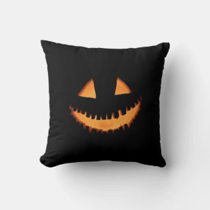Jack O'Lantern Face Halloween Throw Pillow