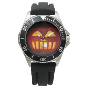 Jack O'Lantern Funny Lit Carved Pumpkin Halloween Watch