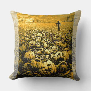 Jack O'Lantern Graveyard Throw Pillow
