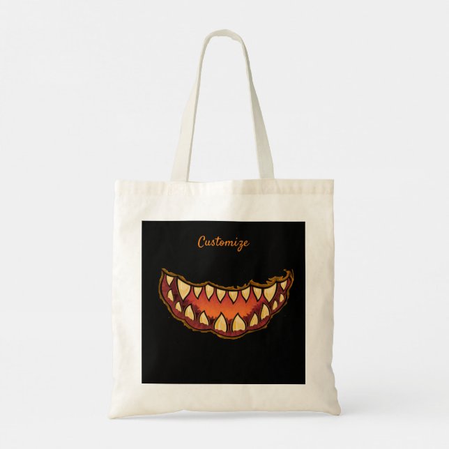 Jack o'lantern Grimace Gap Tooth Thunder_Cove Tote Bag (Back)