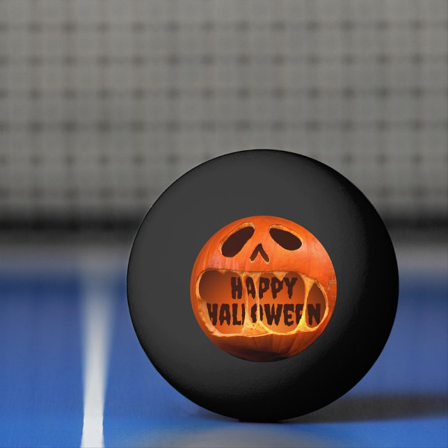 Jack o'lantern pumpkin Halloween table tennis  Ping Pong Ball (Creator Uploaded)
