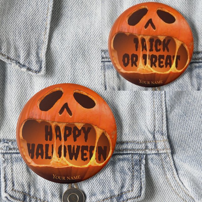 Jack o'lantern pumpkin Happy Halloween  2 Inch Round Button (Creator Uploaded)