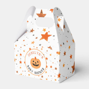 Jack o'lantern Star Pattern Halloween Baby Shower Favor Box
