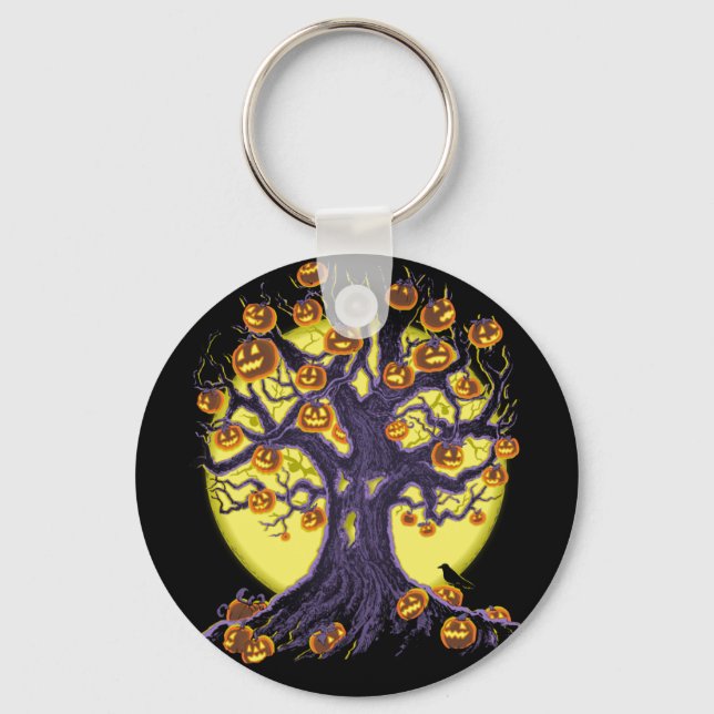 Jack O'Lantern Tree Keychain (Front)