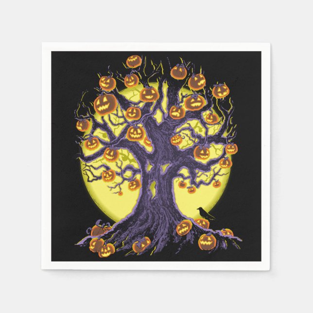 Jack O'Lantern Tree Napkin (Front)