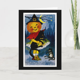 Jack o'Lantern Witch Card