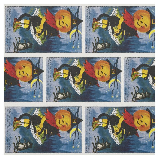 Jack o'Lantern Witch Fabric (Swatch)