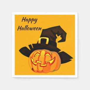 Jack O'Lantern Witch Happy Halloween Party Napkin