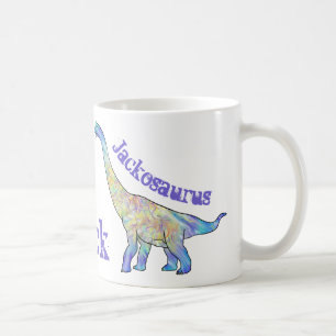 Jack osaurus Colourful Brachiosaurus Dinosaur Name Coffee Mug