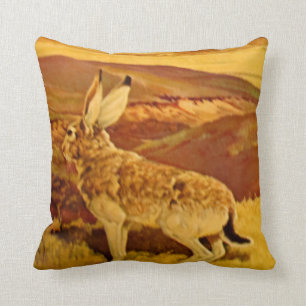 Jack Rabbit Throw Pillow