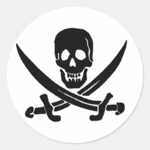 Jack Rackham-Black Classic Round Sticker