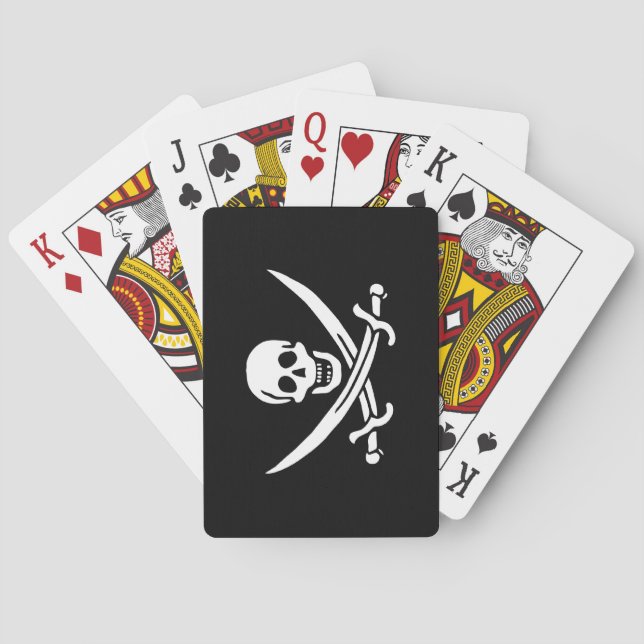Jack Rackham; Jolly Roger Flag; Pirate Playing Cards (Back)