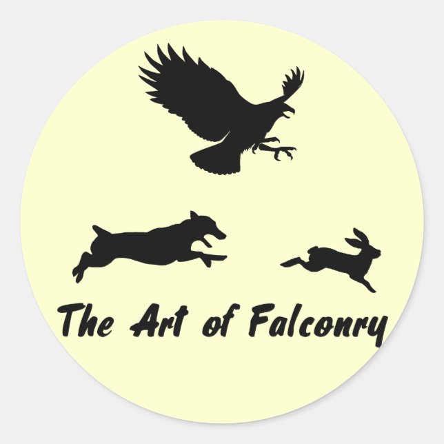 Jack Russel and Falconry Classic Round Sticker (Front)