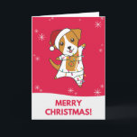 Jack Russel Christmas Dog Winter Animals Dogs Card<br><div class="desc">The Jack Russel dog at Christmas with fairy lights. Funny animals with gifts and snow for the holidays. Also funny for Christmas in July. Dogs are cute animals and are perfect for Christmas.</div>