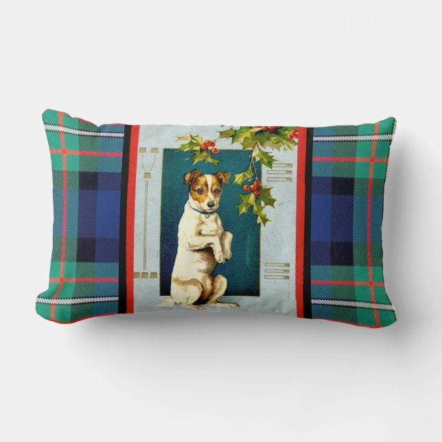 Jack Russel Dog holiday Throw Pillow (Front)