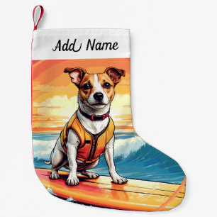 Jack Russel Terrier Dog Small Christmas Stocking