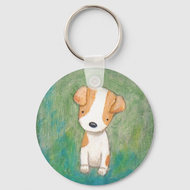 Jack Russel Terrier Puppy Dog Key chain (Front)