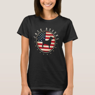 Jack Russel Usa Flag 4th July Dog Mom Dad T-Shirt