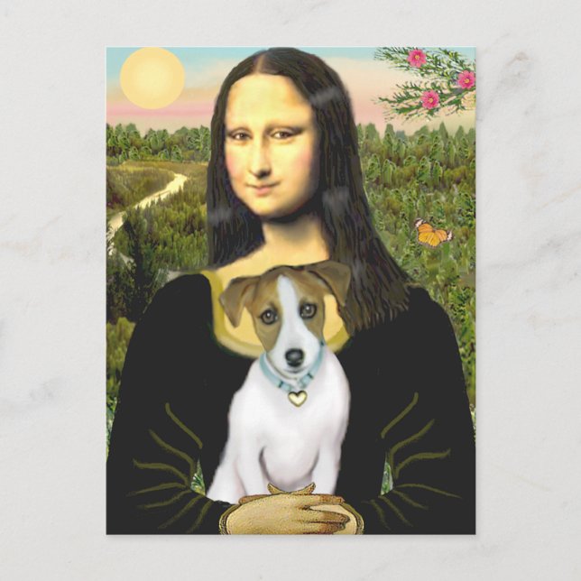 Jack Russell 10 - Mona Lisa Postcard (Front)