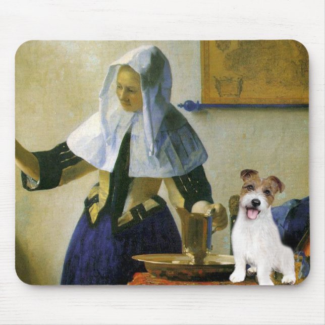 Jack Russell 11 - Woman with Pitcher Mouse Pad (Front)