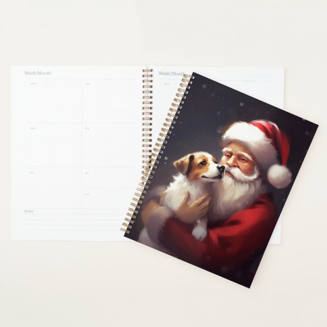 Jack Russell Avec Noël Festif Du Père Noël (Devant avec enveloppe)