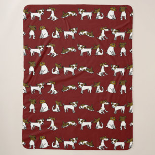 Jack Russell Cartoon Sherpa Blanket