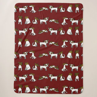 Jack Russell Cartoon Sherpa Blanket