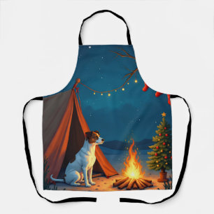 Jack Russell Christmas Camping Night Painting Apron