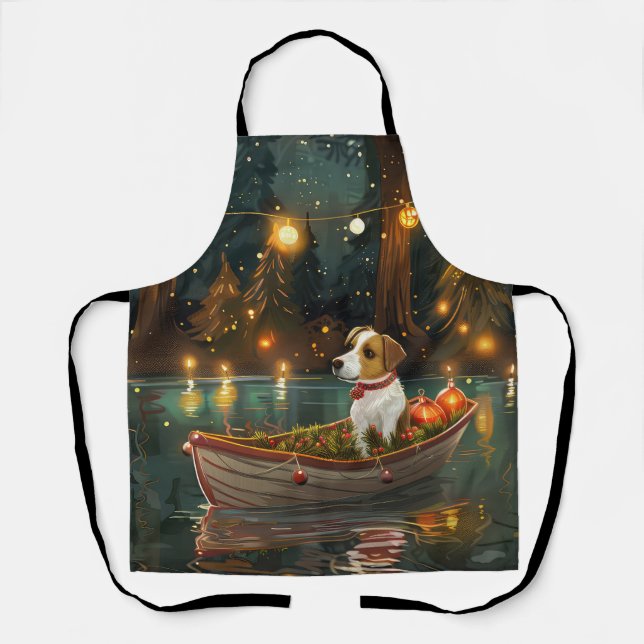 Jack Russell Christmas Festive Voyage Apron (Front)