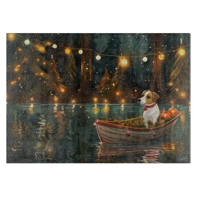 Jack Russell Christmas Festive Voyage Cutting Board (Front)