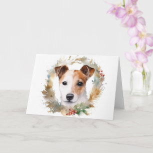 Jack Russell Christmas Wreath Festive Pup Card