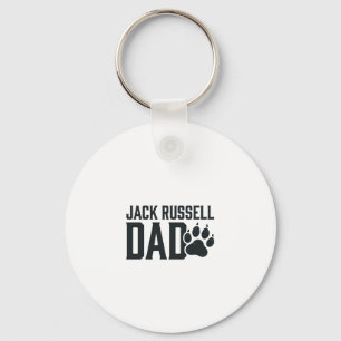 Jack Russell Dad Vintage Paw Print Shirt Design_1 Keychain