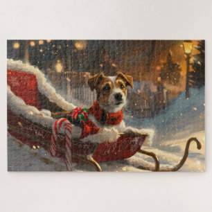 Jack Russell Dog Christmas Festive Jigsaw Puzzle