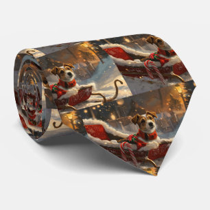 Jack Russell Dog Christmas Festive Tie