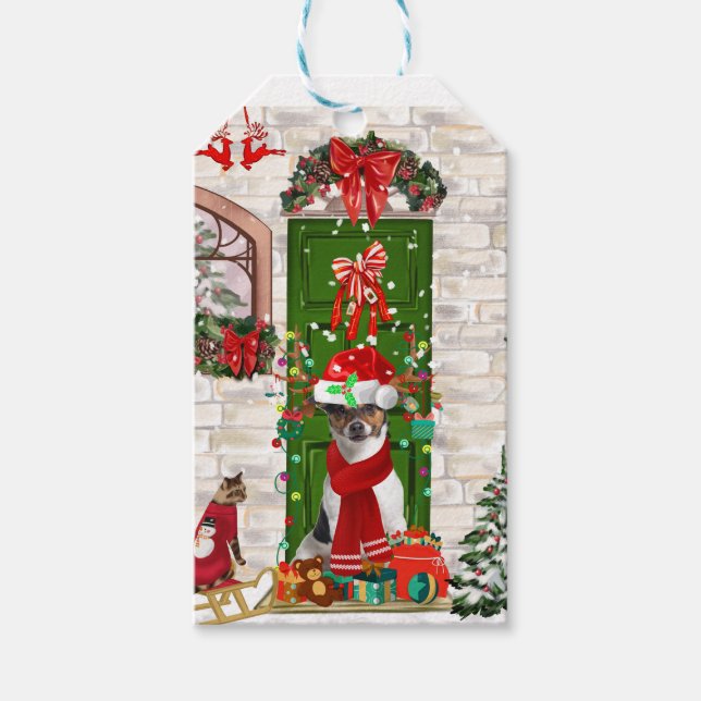 Jack Russell Dog Christmas  Gift Tags (Front)