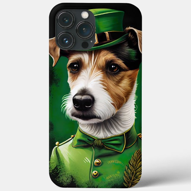 Jack Russell Dog in St. Patrick's Day Dress Case-Mate iPhone Case (Back)