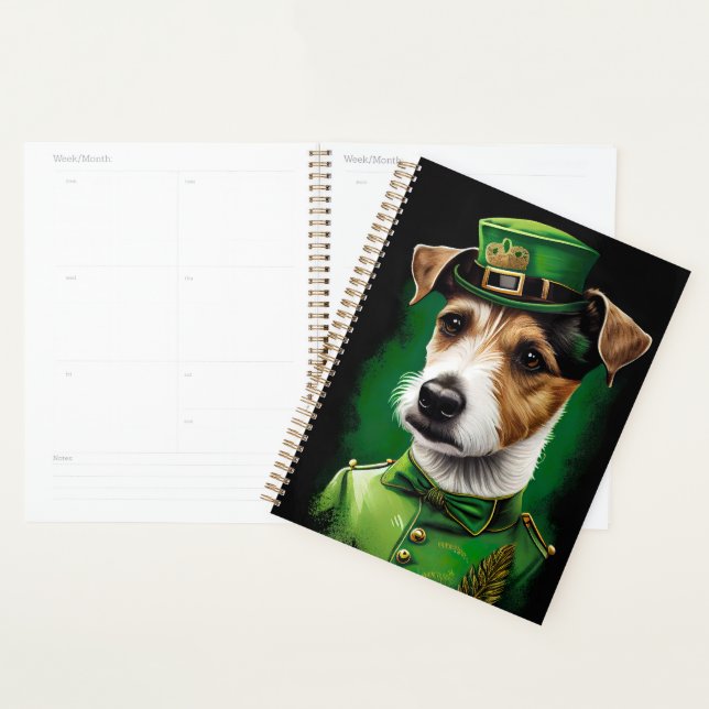 Jack Russell Dog in St. Patrick's Day Dress Planner (Display)
