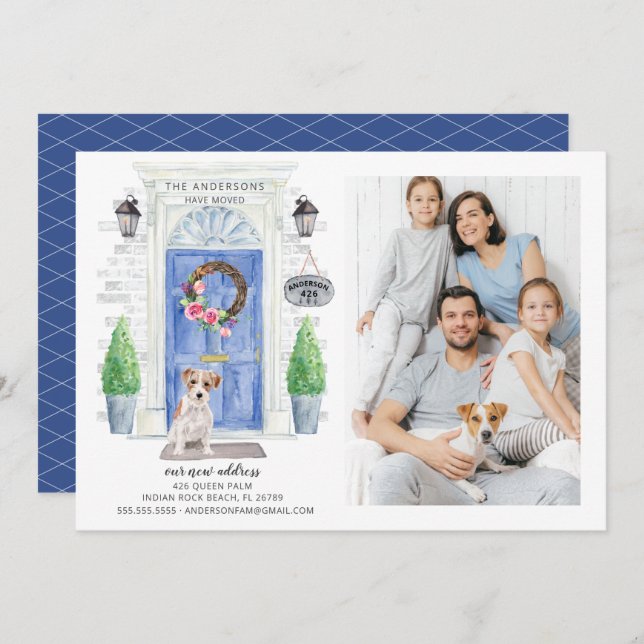 Jack Russell Front Door Moving Announcement (Front/Back)