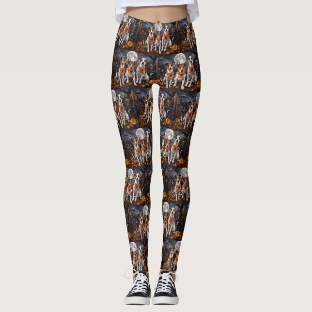 Jack Russell Halloween Spooky Leggings (Front)