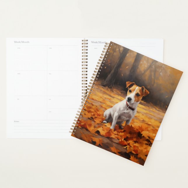 Jack Russell in Autumn Leaves Fall Inspire Planner (Display)